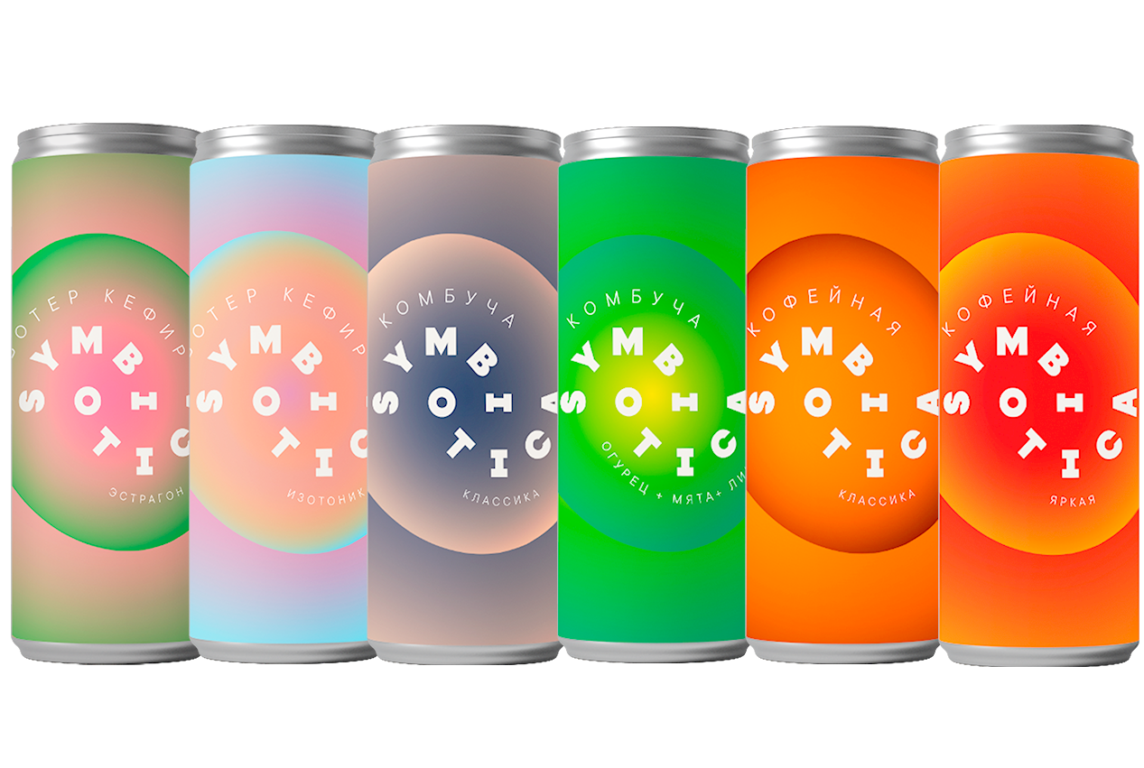 Напиток в банках "Ассорти Комбучи 6 вкусов Symbiotica" (12 шт)