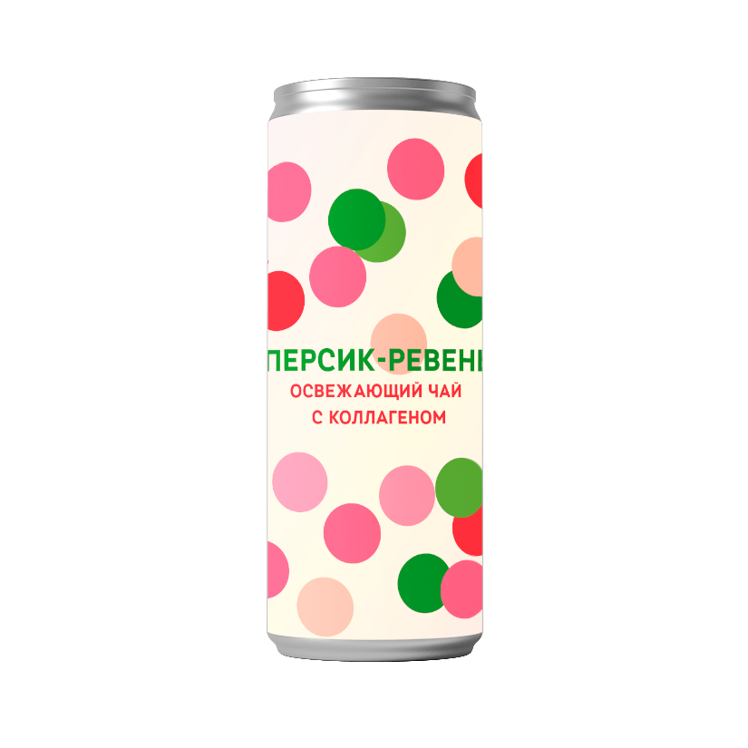 Напиток в банках "Чайный лимонад с коллагеном Персик-Ревень"