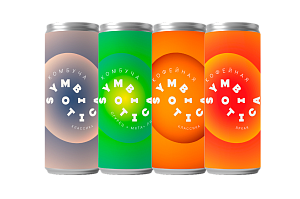 Напиток в банках "Ассорти Комбучи 4 вкуса Symbiotica" (12 шт)