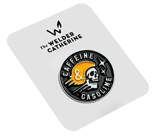 Значок MEDOOZA "Caffeine & Gasoline"