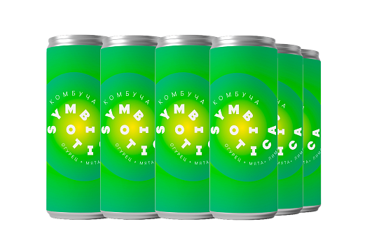 Напиток в банках "Комбуча огурец+мята+лимон Symbiotica" (12 шт)